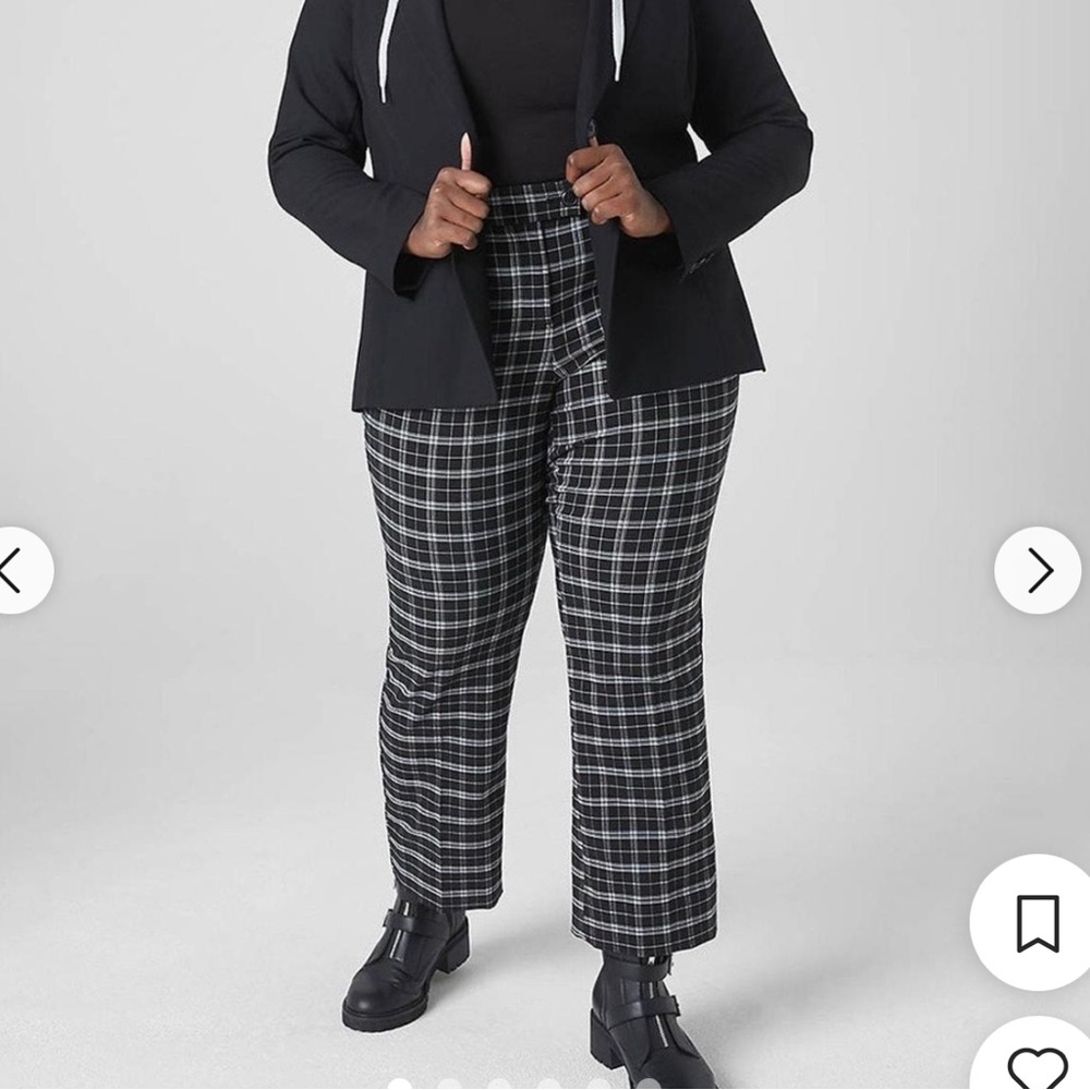 NWT Lane Bryant Black and White plaid trouser - 18